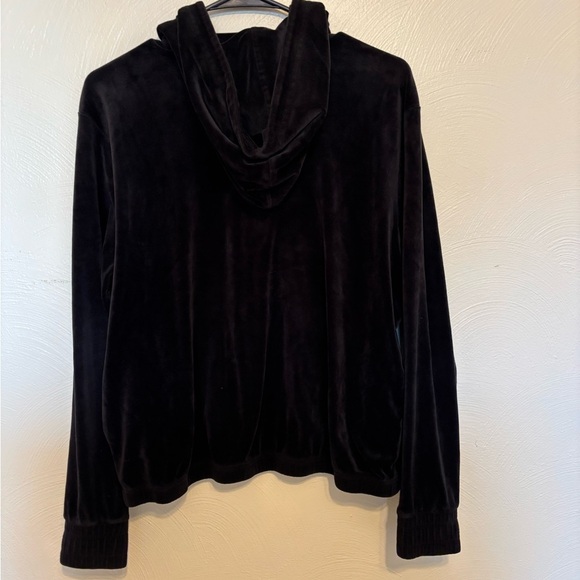 FILA Black Velour Quarter Zip Hoodie L - Picture 8 of 8